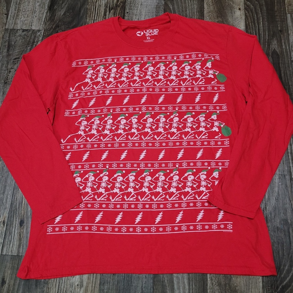 Grateful Dead Dancing Skeletons Holiday Christmas Longsleeve Shirt Size XL